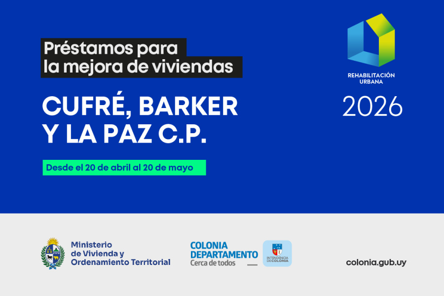 Imagen del artículo: Abiertas las inscripciones para acceder a los préstamos para la Mejora de Viviendas, en las localidades de Cufré, Barker y La Paz C.P. - Intendencia De Colonia
